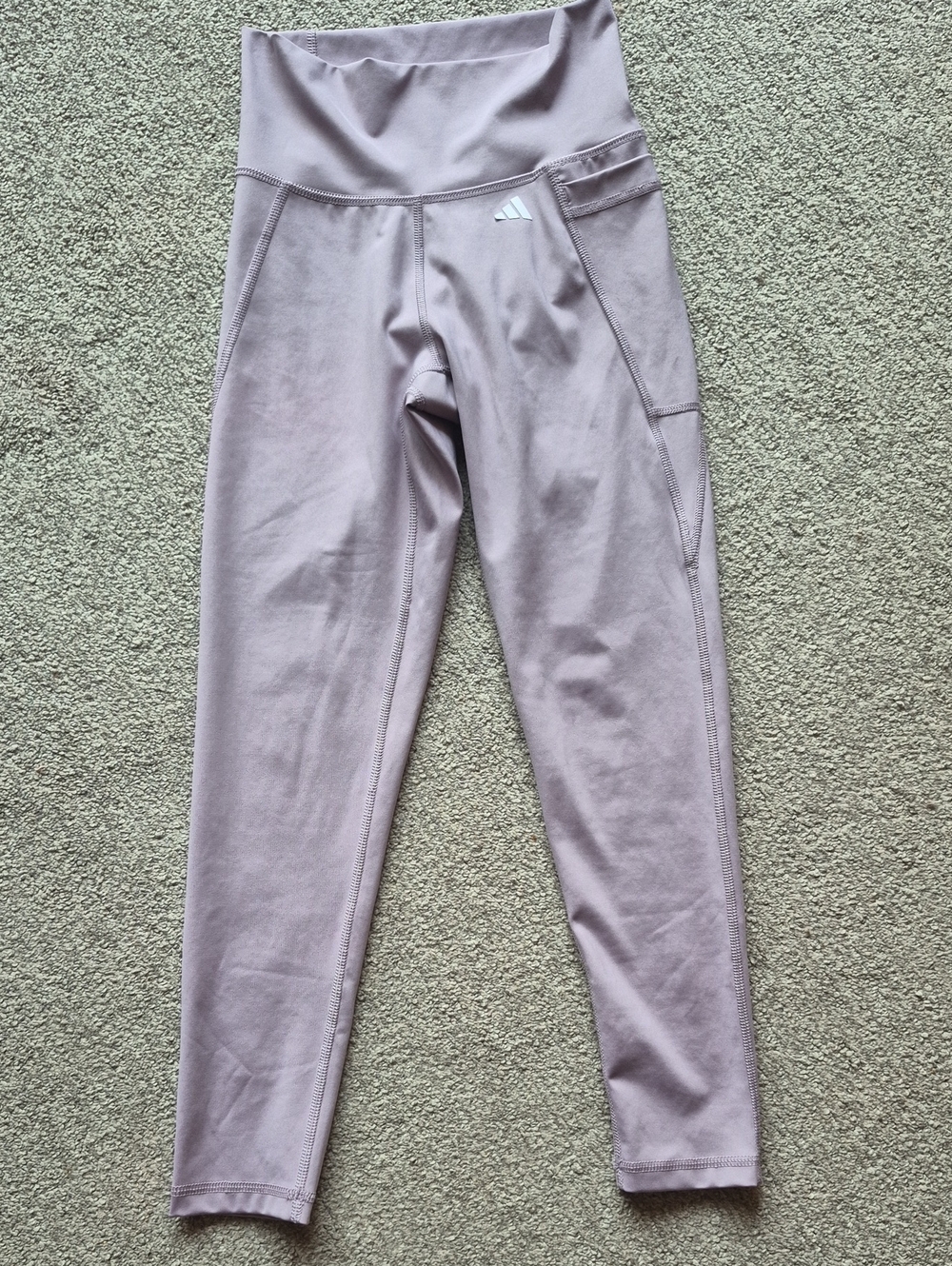 adidas Women's Mauve High-Rise Leggings with Side Pocket